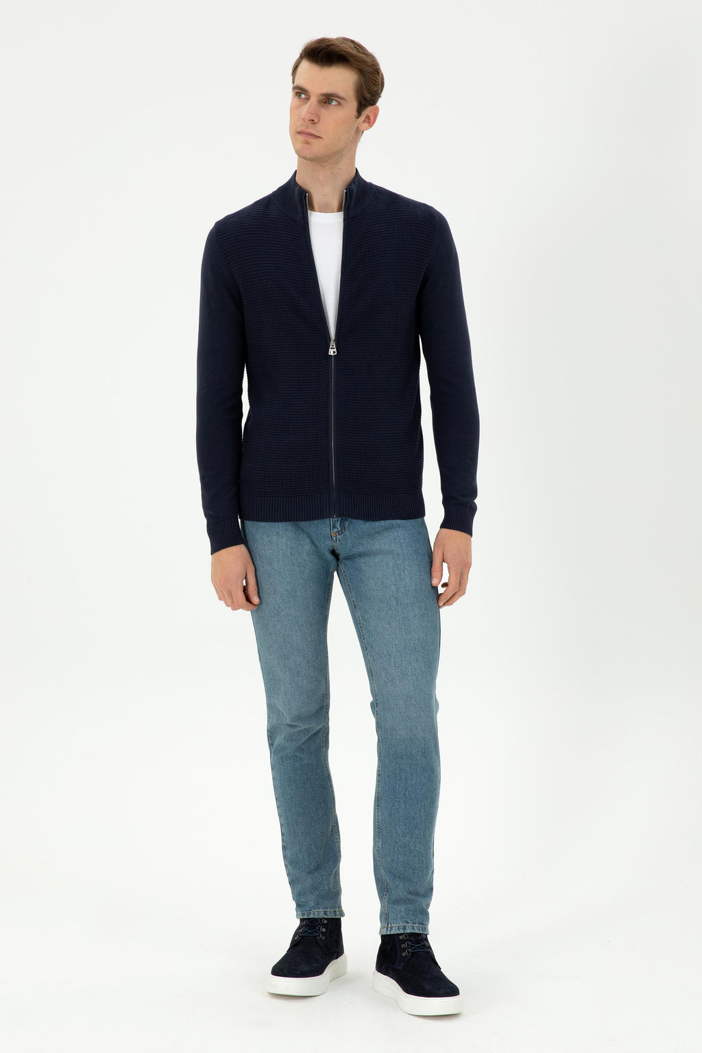 Мужской темно-синий базовый трикотажный кардиган Неожиданная скидка в корзине - U.s. polo assn фото 4