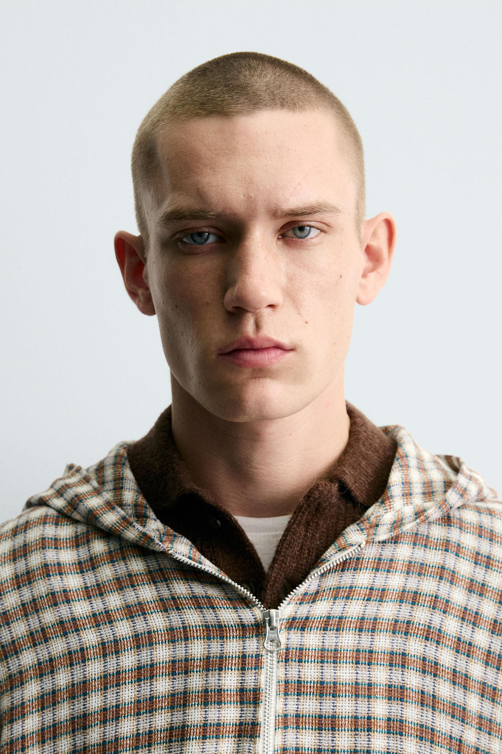 HOODED CHECK OVERSHIRT