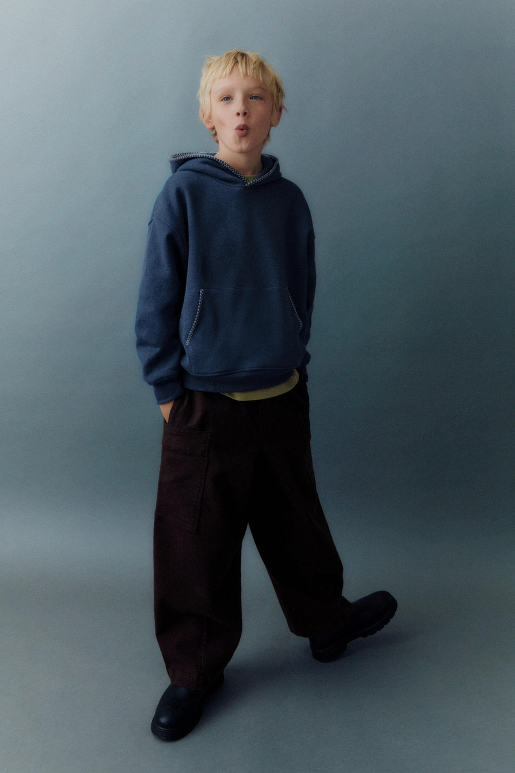 TOPSTITCHED HOODIE - Zara фото 5