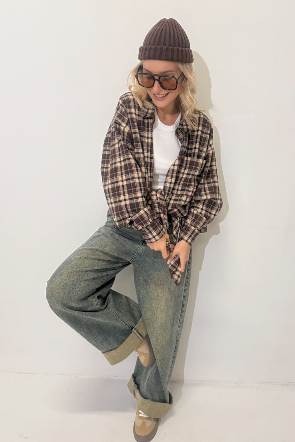 Рубашка женская HUG077/07/Бордовый, белый - M&G all natural фото 2