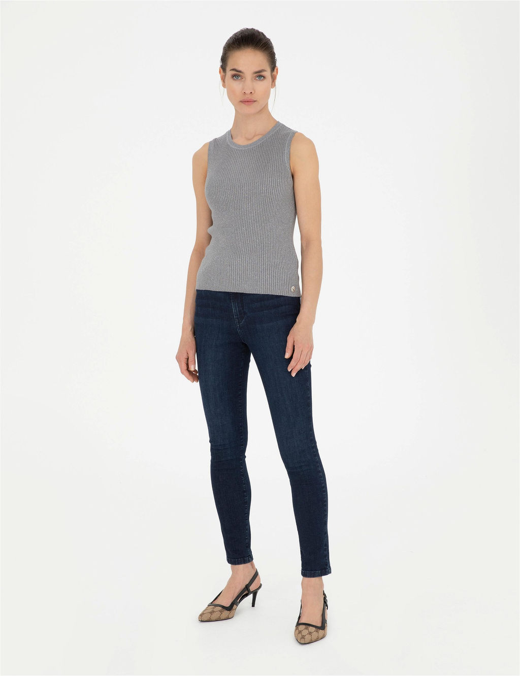 Gri Melanj Ex. Slim Fit Triko Bluz - Pierre cardin фото 4