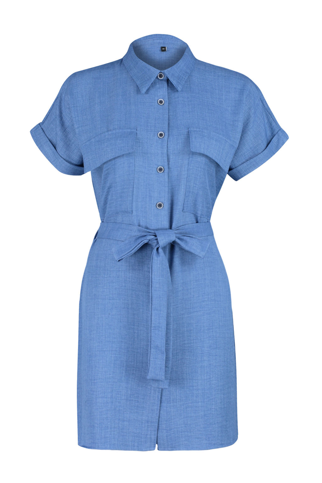 Indigo Kusakl? Cep Detayl? Mini Dokuma Gomlek Elbise TWOSS24EL00350 - Trendyolmilla фото 8