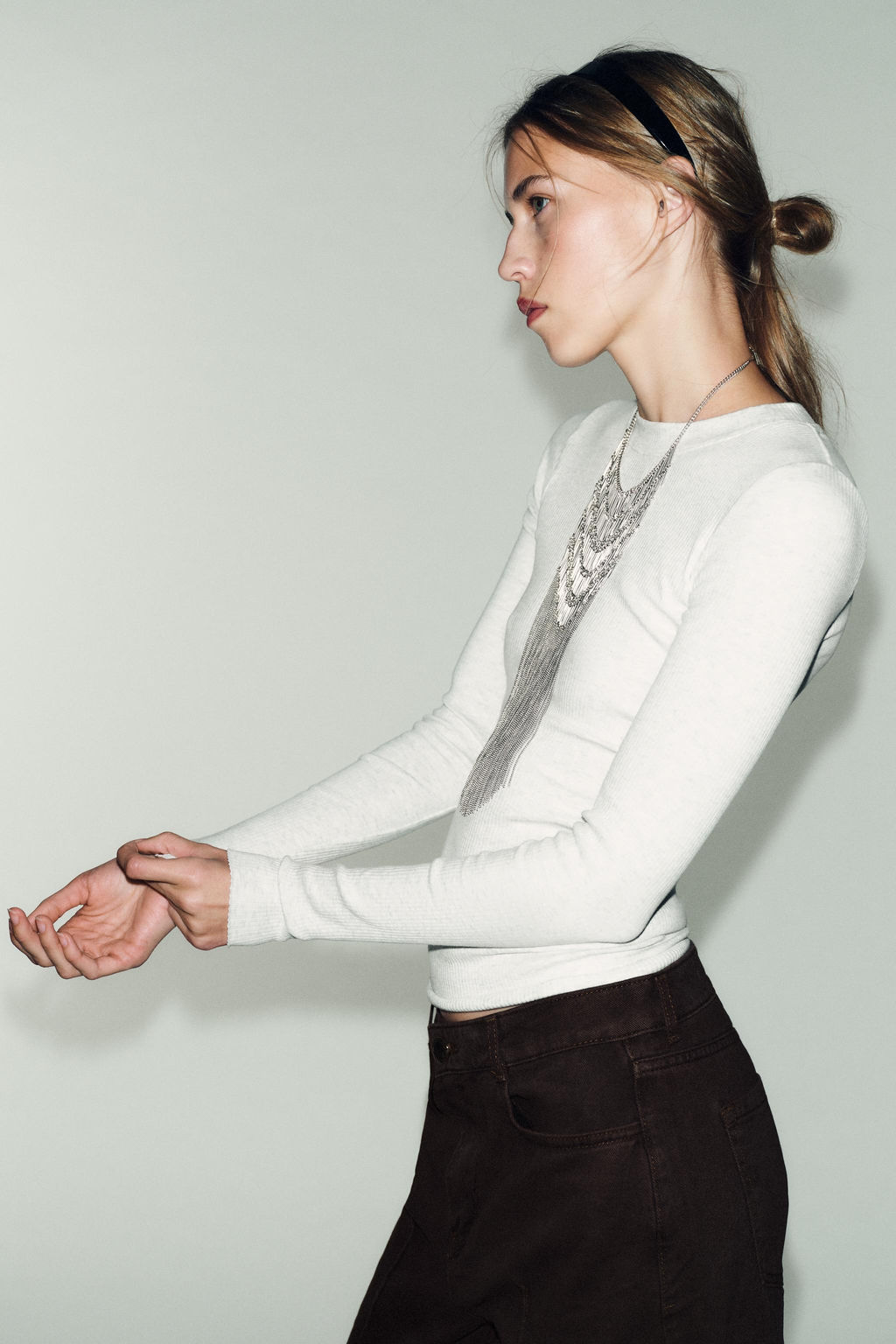 LONG SLEEVE RIBBED T-SHIRT