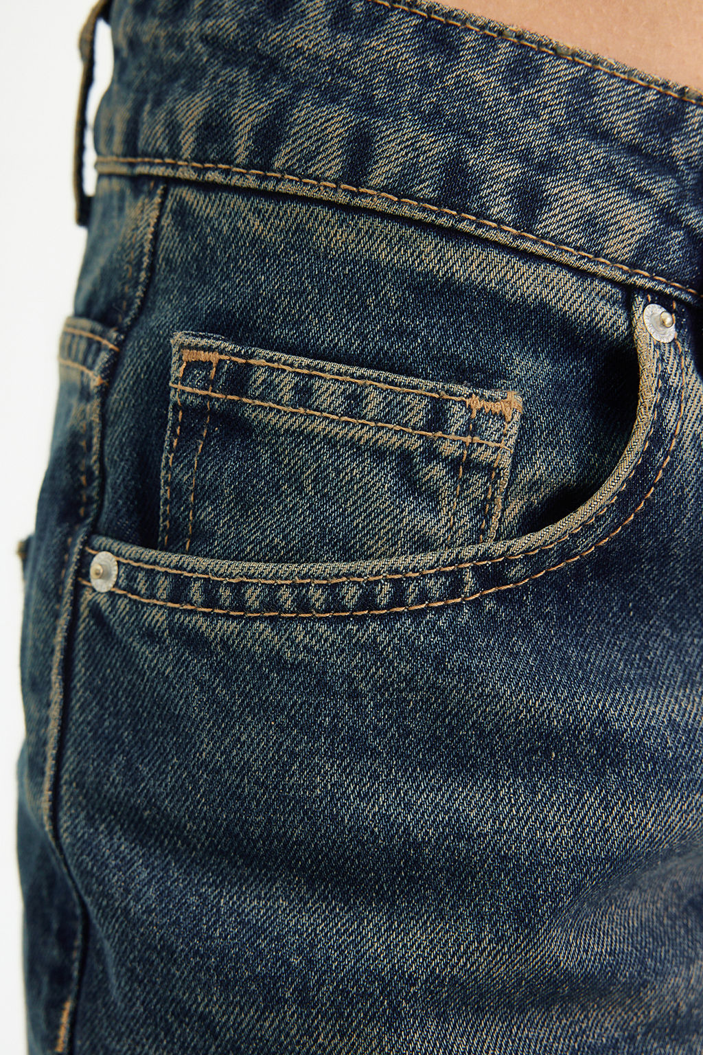 TRENDYOLMILLA Koyu Mavi Dusuk Bel Straight Jeans TWOSS24JE00100  фото 5