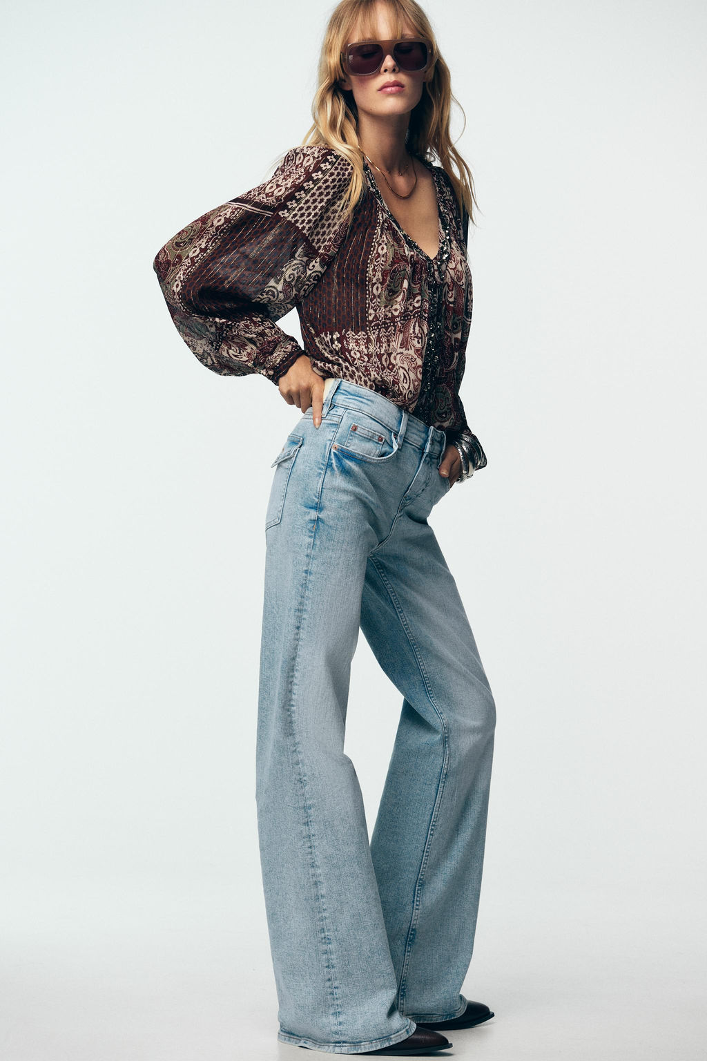 Z1975 FLARE FIT LOW-RISE JEANS - Zara фото 13