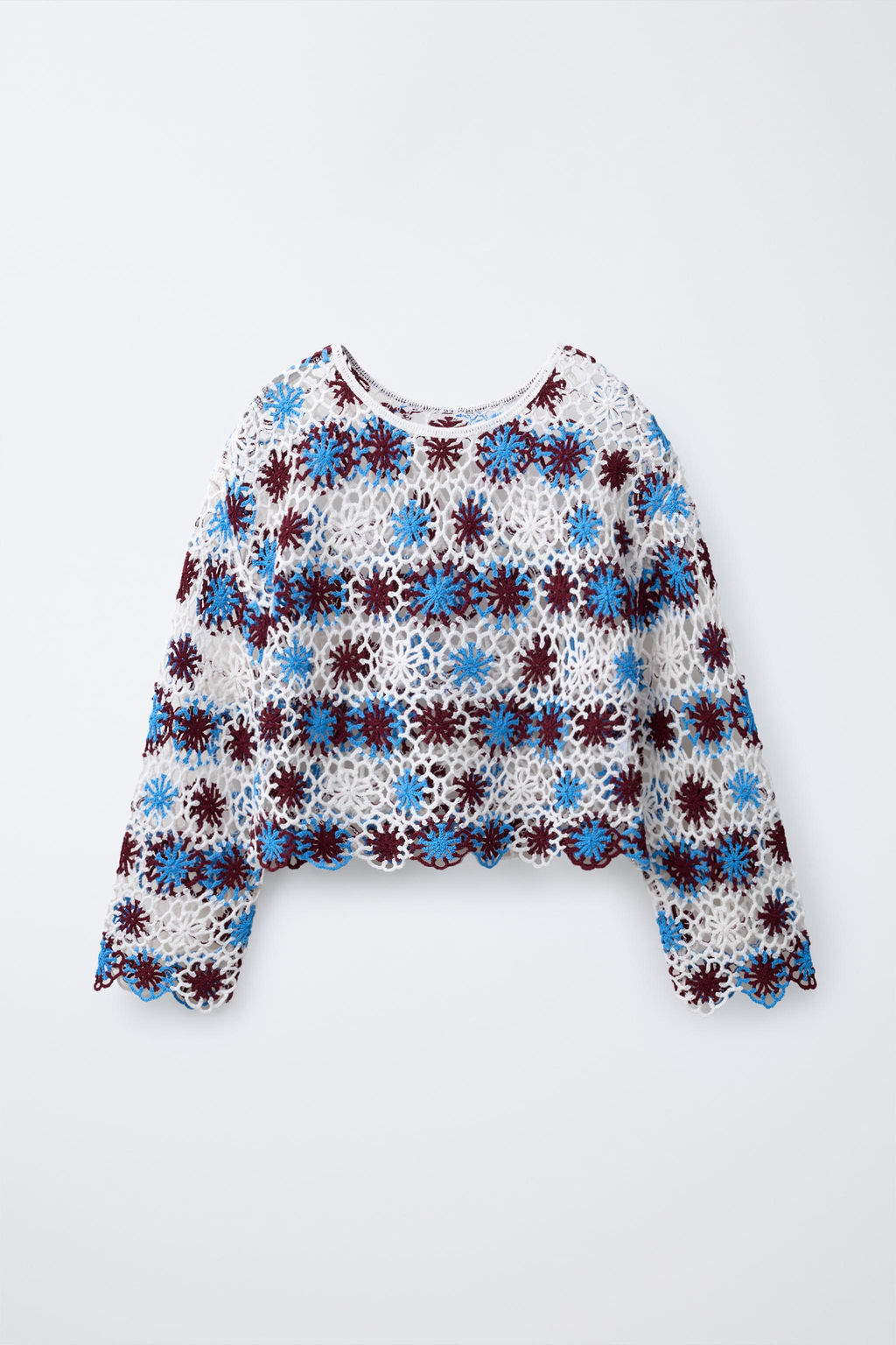 JERSEY PUNTO CROCHET FLORES / Multicolor