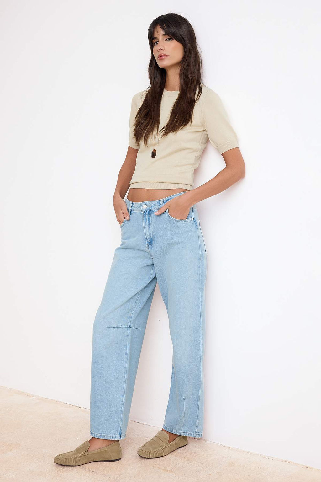 Mavi Yuksek Bel Baggy Tencel Kar?s?ml? Jeans TWOSS26JE00197 - Trendyolmilla фото 2