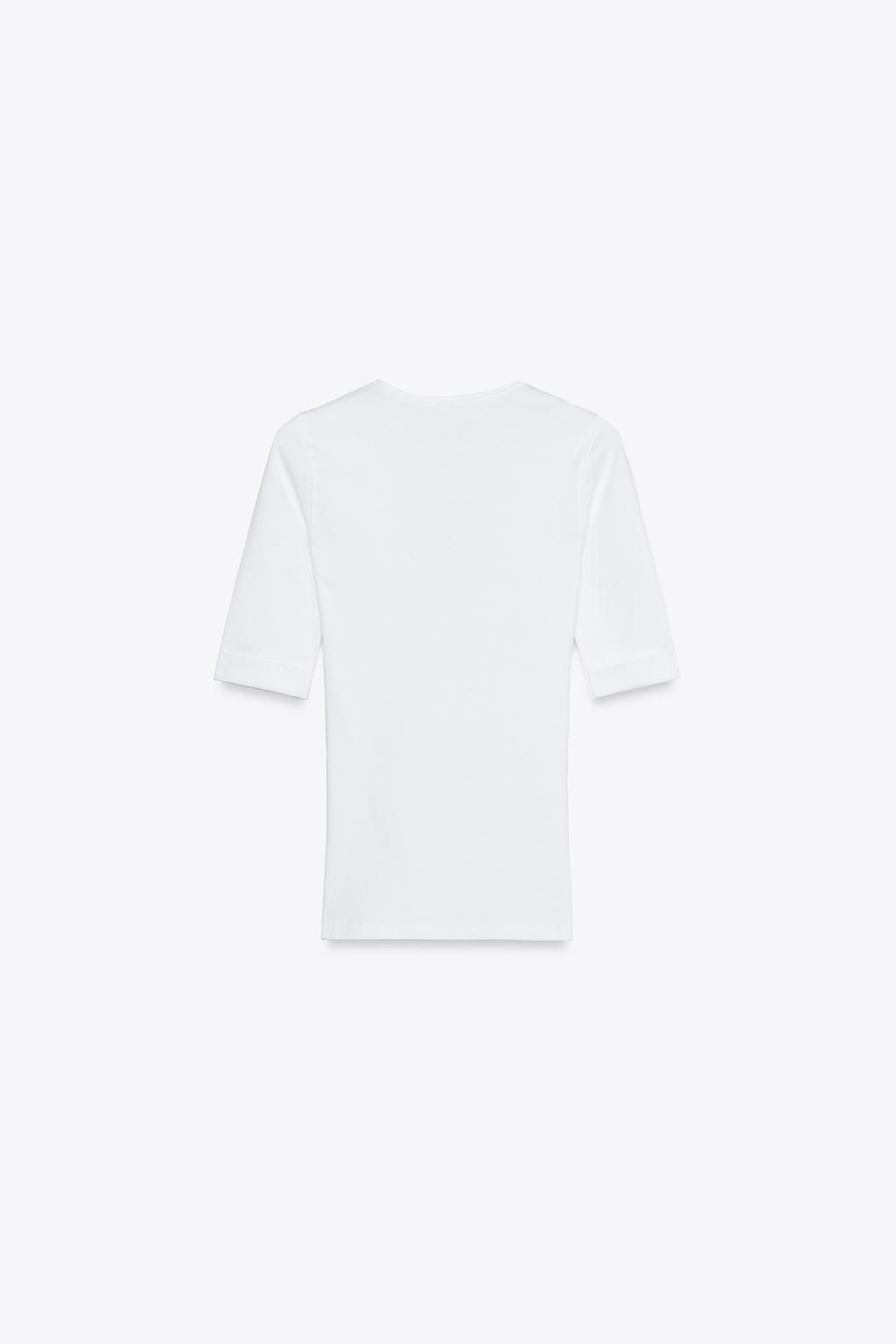 WASHED COTTON T-SHIRT - Zara фото 7