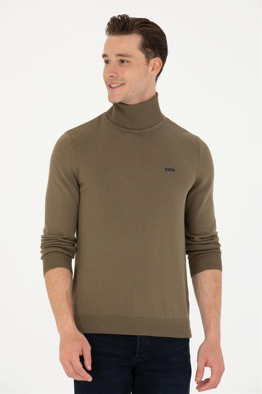 U. S. Polo Assn Мужской базовый свитер цвета хаки - U.s. polo assn фото 10