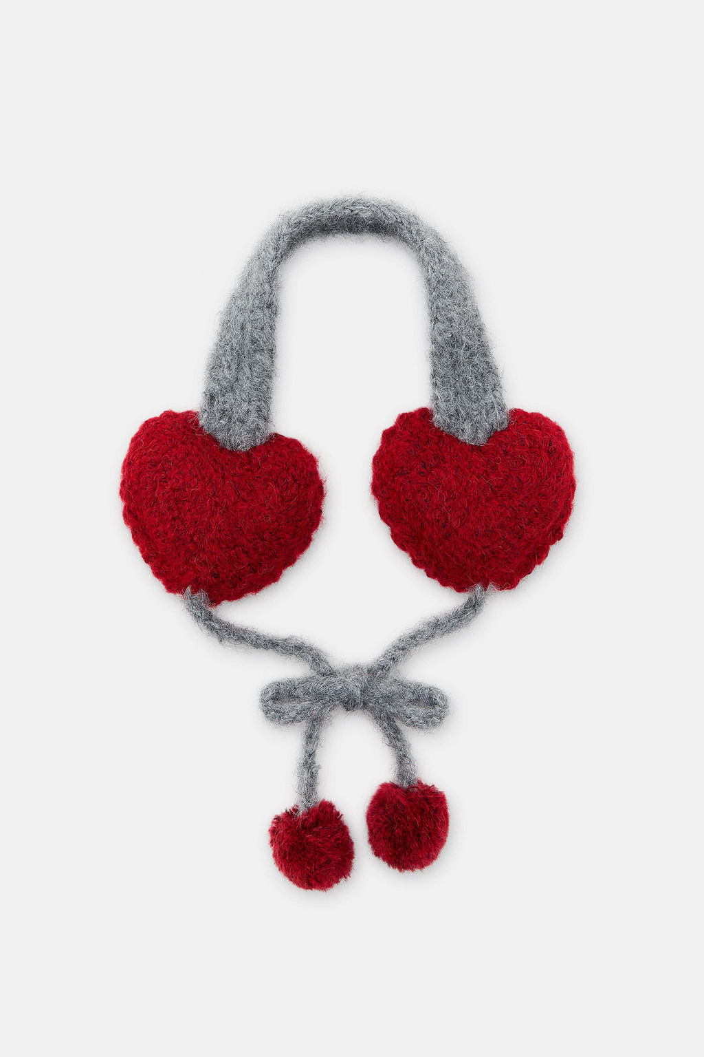 KNITTED HEART POMPOM EARMUFFS - Zara фото 4