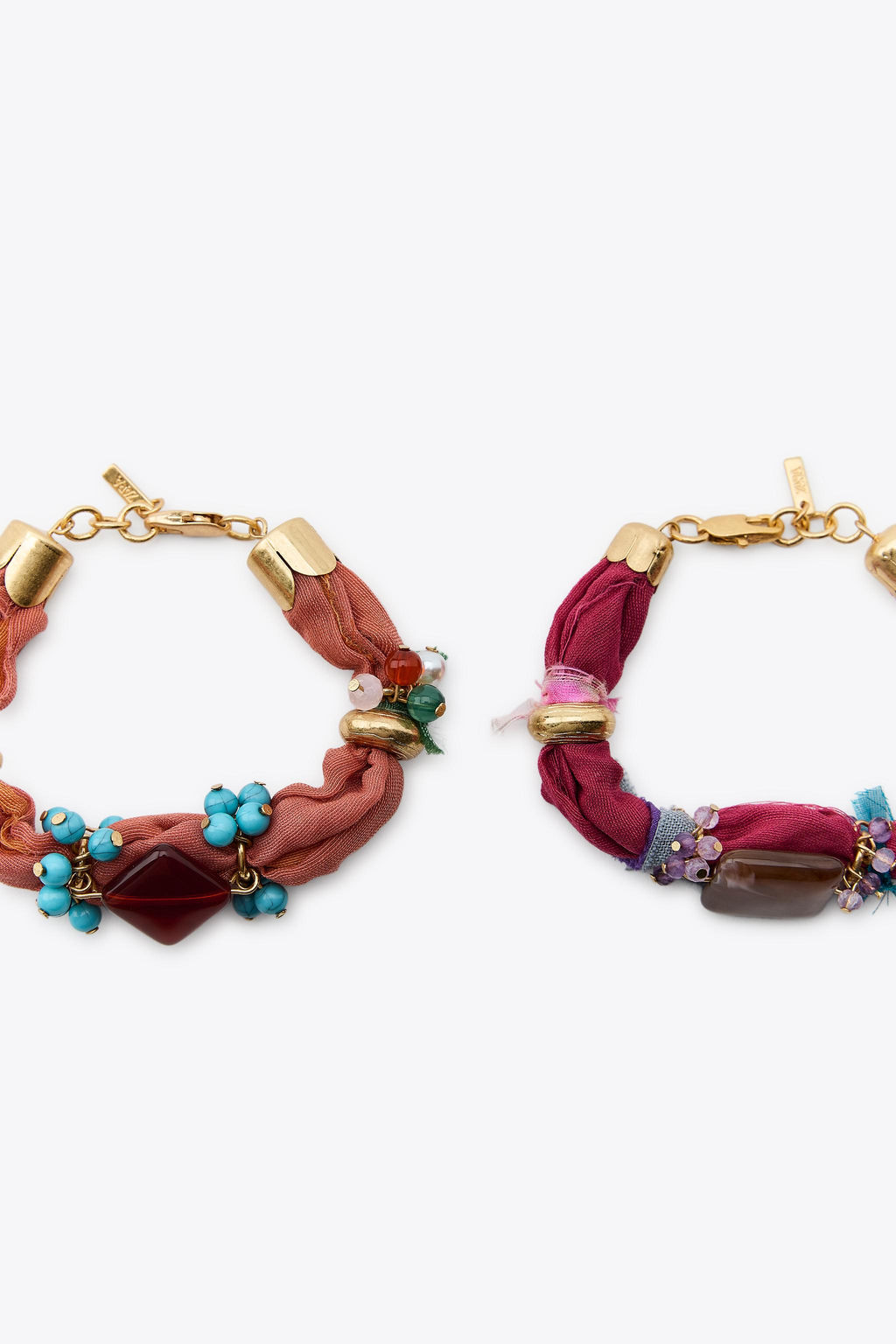 PACK OF 2 FABRIC BEADED BRACELETS - Zara фото 3