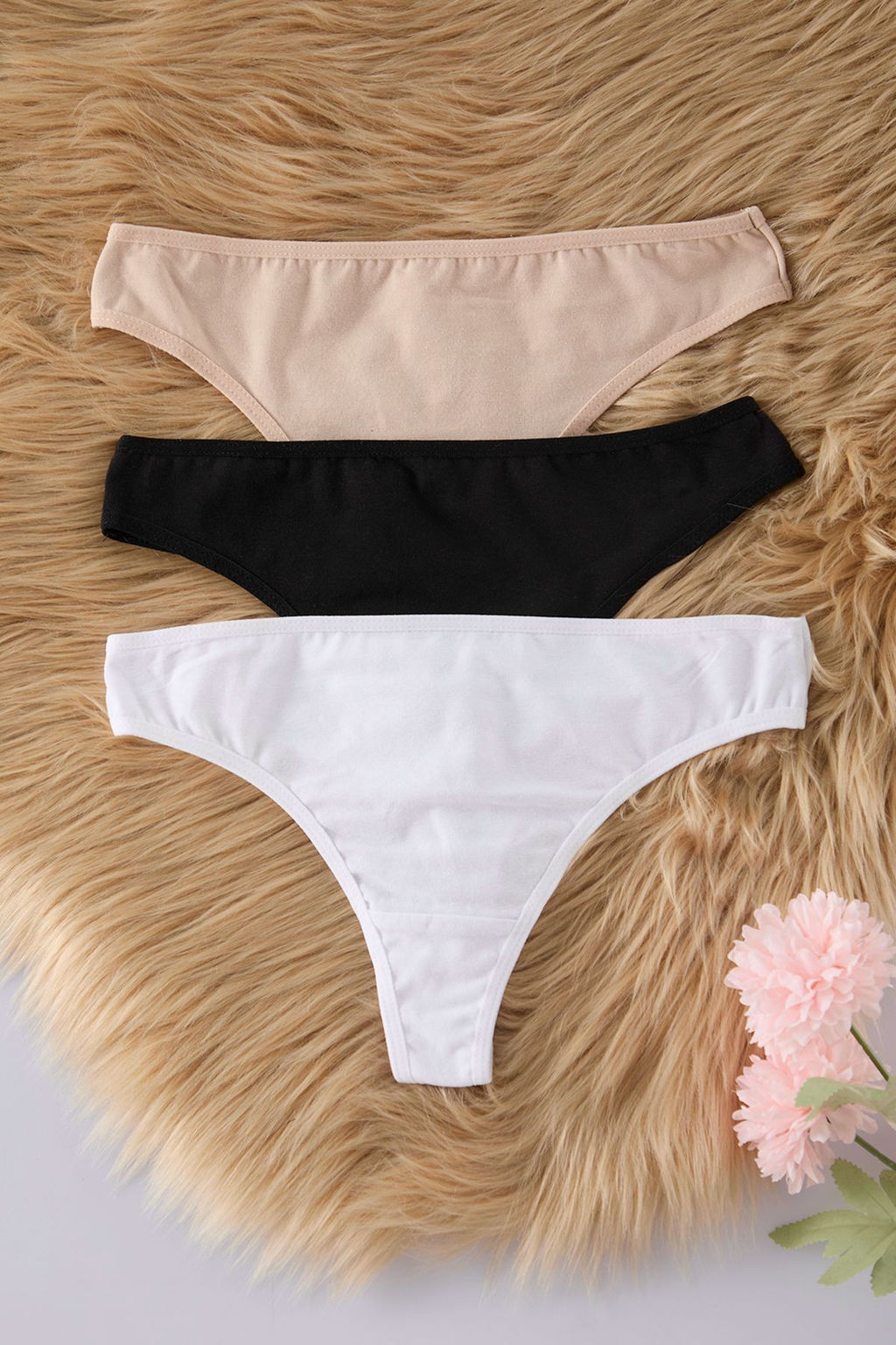 TRENDYOLMILLA Siyah-Beyaz-Ten 3lu Paket Pamuklu Tanga Orme Kulot THMSS21KU0135  фото 80