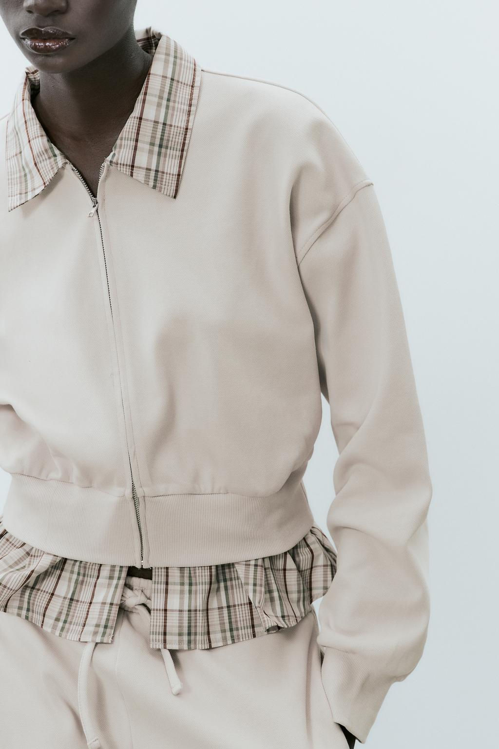 CONTRAST POPLIN SWEATSHIRT - Zara фото 3