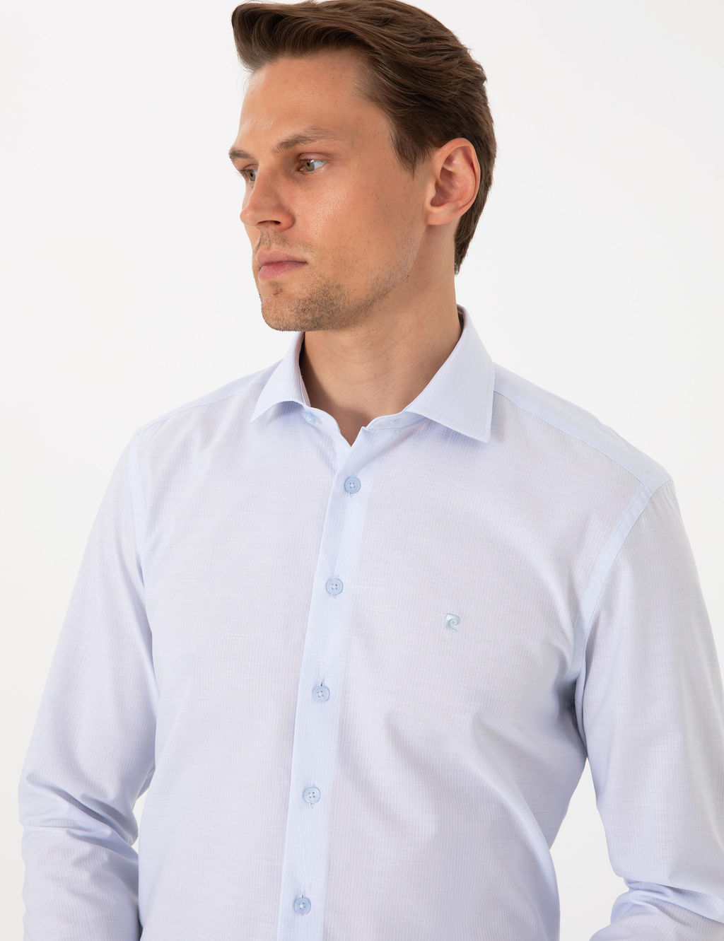 A__k Mavi Slim Fit Uzun Kollu G_mlek - Pierre cardin фото 2