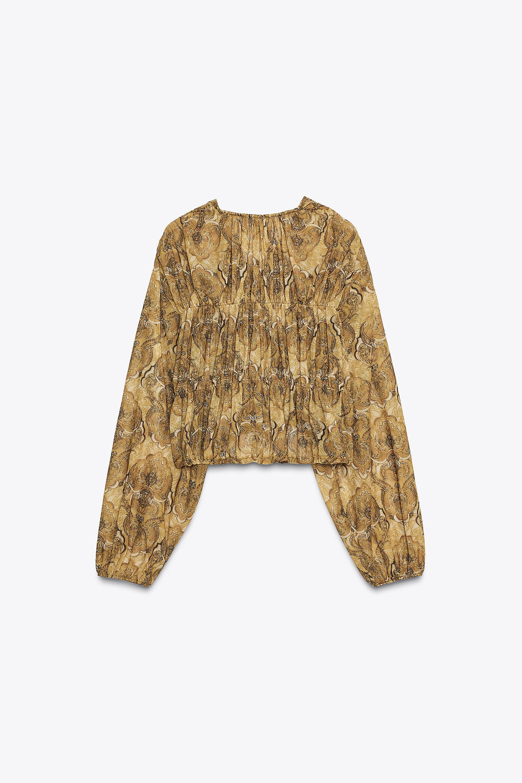 PRINTED TOP WITH TIES - Zara фото 8