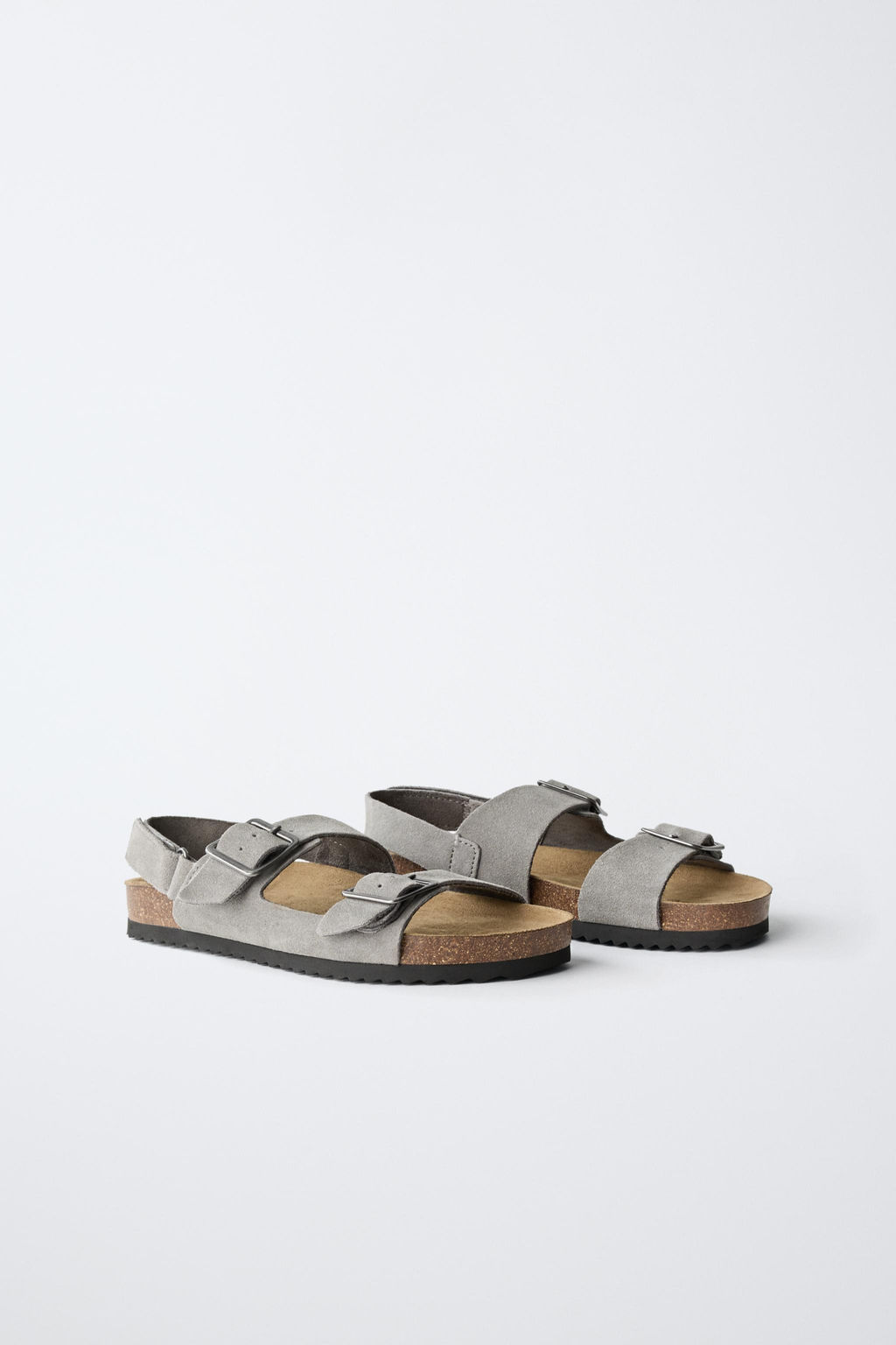 SANDALIA HEBILLAS PIEL / Gris - Zara фото 2