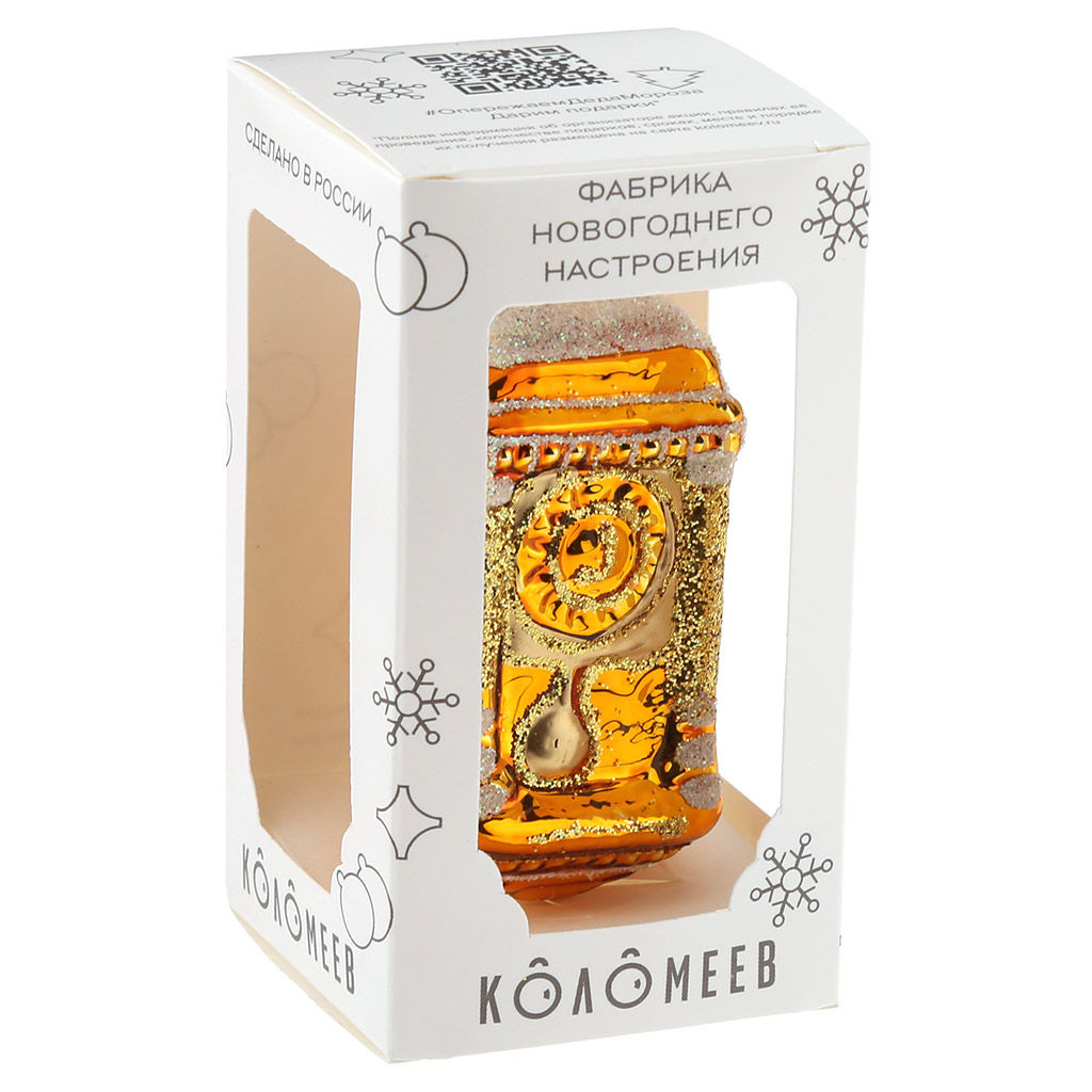 Елочное украшение Часы-тумба 9см б.уп. ЗОЛОТЫЕ - Коломеев фото 2