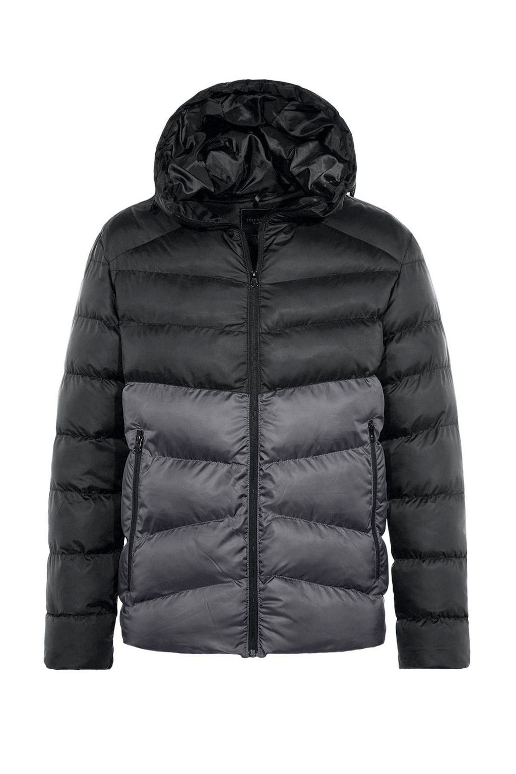 TRENDYOL MAN Antrasit Regular Fit Renk Bloklu Ruzgara Dayan?kl? Sisme K?sl?k Mont TMNAW23MO00018 - Trendyolmilla фото 7
