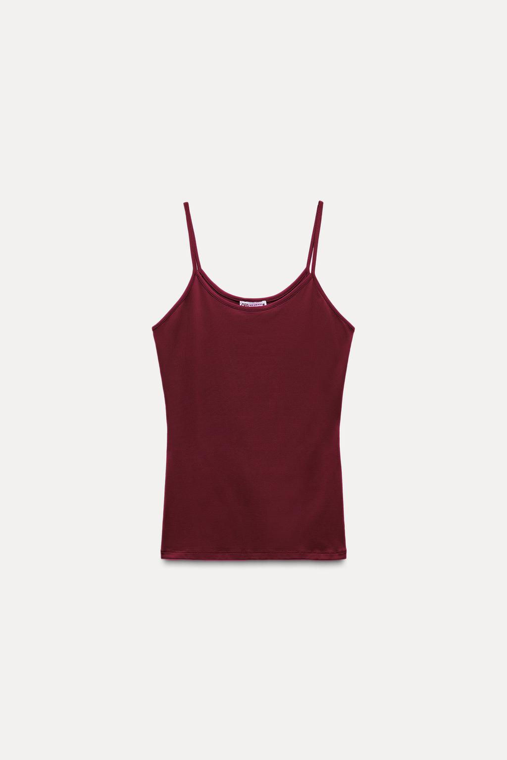 POLYAMIDE SLIM STRAP T-SHIRT - Zara фото 6