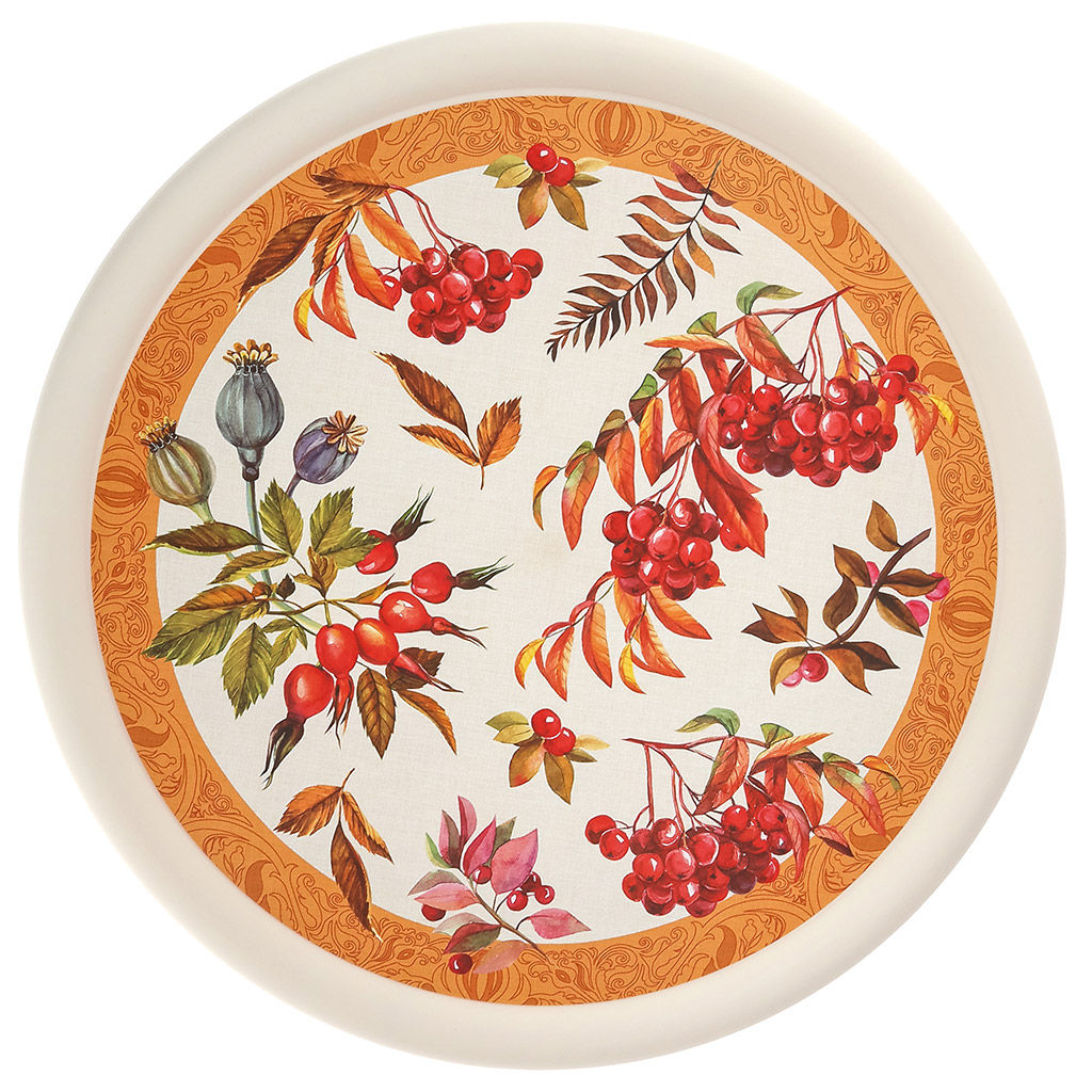 Миска пластмассовая Asti 2,1л, д22,5см, h9см, оранжевый, с крышкой, с декором (Россия) - Домашняя Мода фото 2