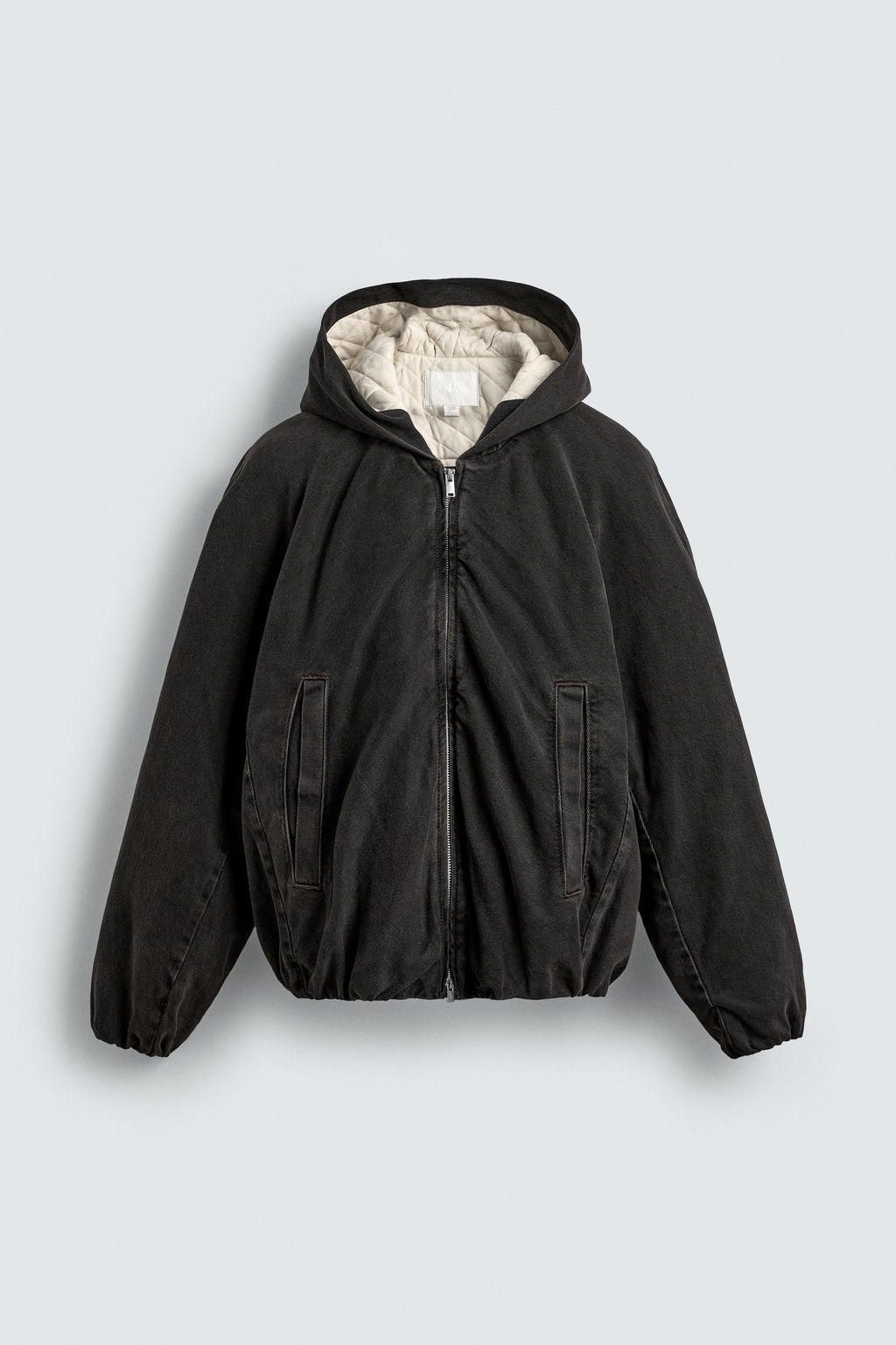 QUILTED DENIM JACKET WITH HOODIE - Zara фото 7