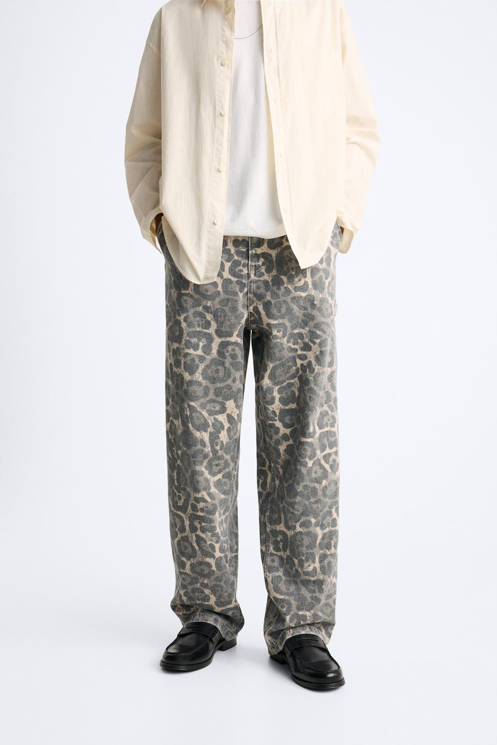 ANIMAL PRINT CARPENTER TROUSERS - Zara фото 6