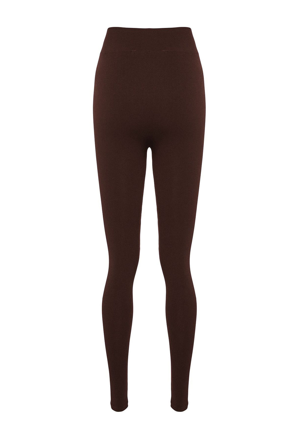 Koyu Kahverengi Seamless/Dikissiz Tam Boy Orme Spor Tayt TWOAW20TA0071