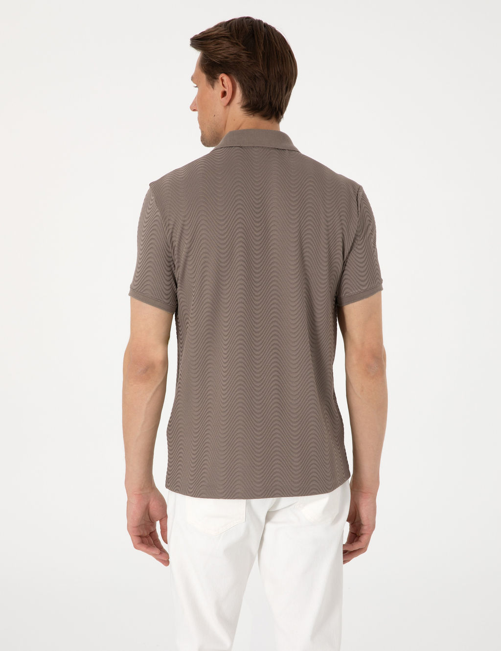 Koyu Vizon Slim Fit Polo Yaka Ti__rt