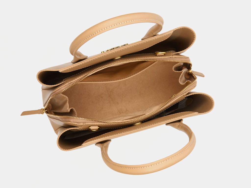 Бежевая кожаная женская сумка из натуральной кожи WK0010 Beige - Alexander ts фото 5