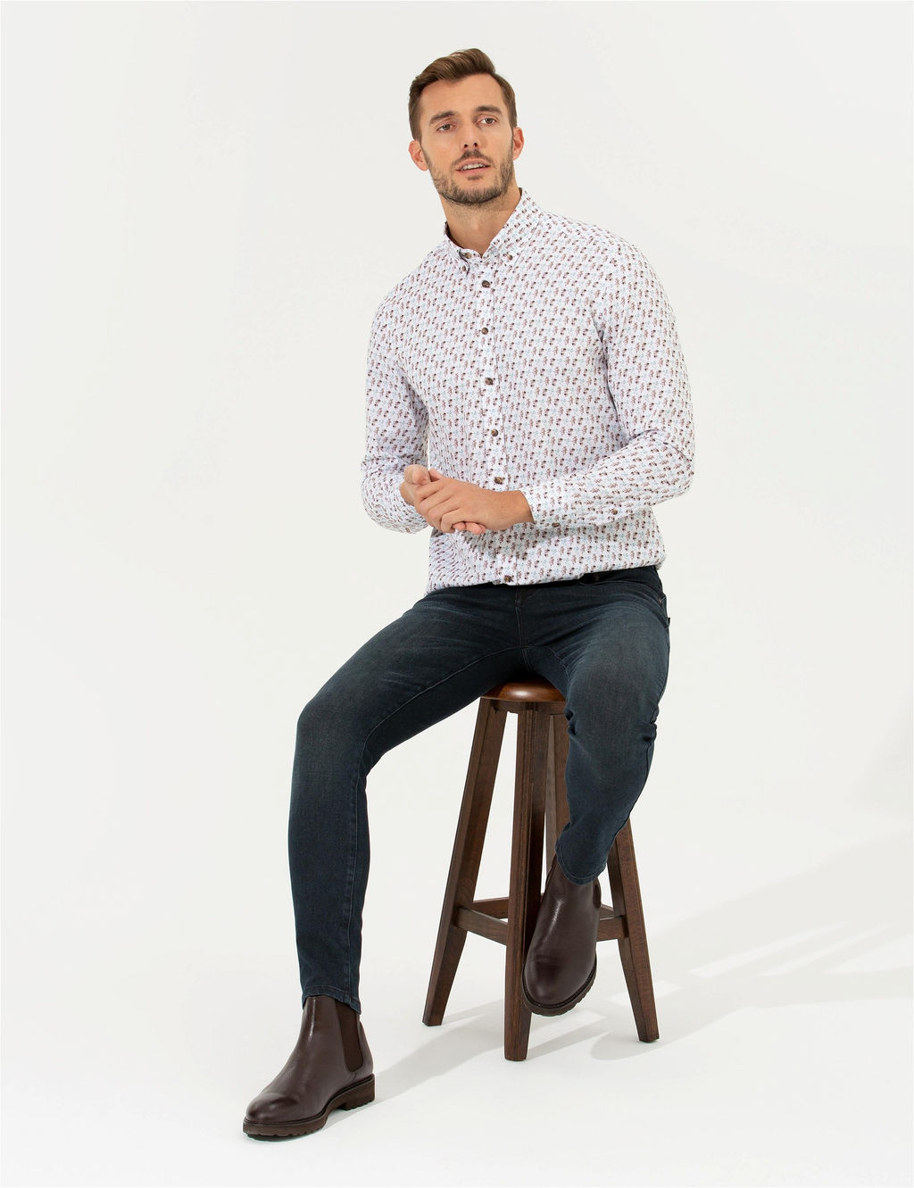 Beyaz Regular Fit Uzun Kollu G_mlek - Pierre cardin фото 3