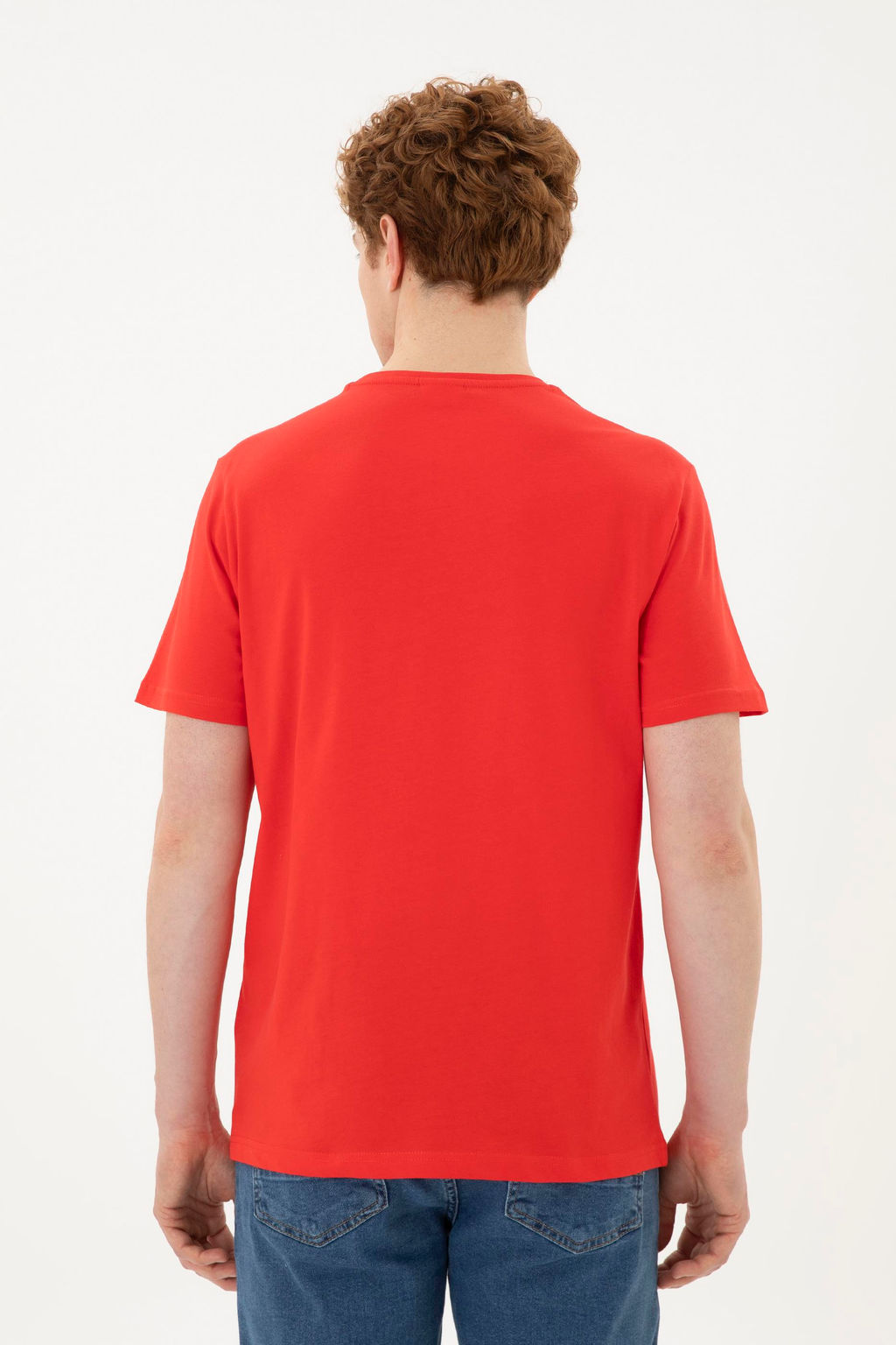 Мужская красная базовая футболка - U.s. polo assn фото 5