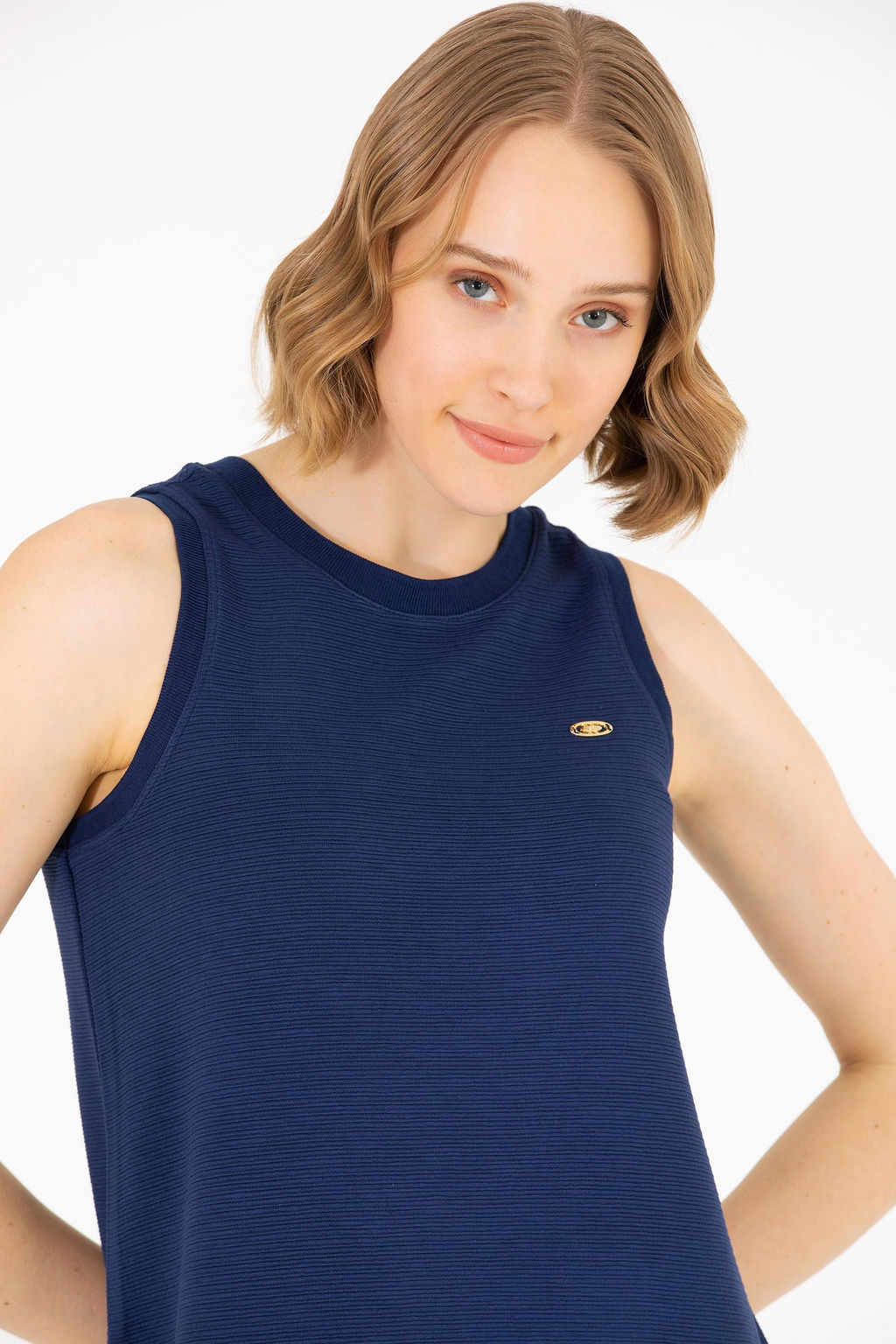 Женское темно-синее вязаное платье - U.s. polo assn фото 9