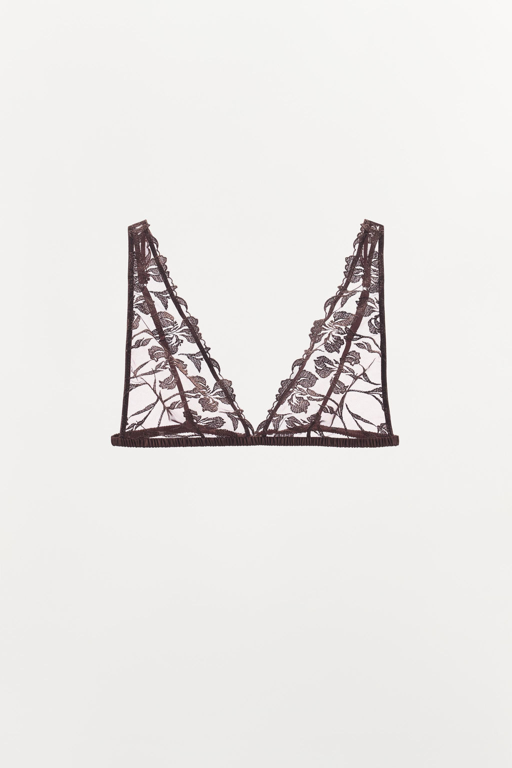 EMBROIDERED LACE TRIANGLE BRALETTE - Zara фото 5