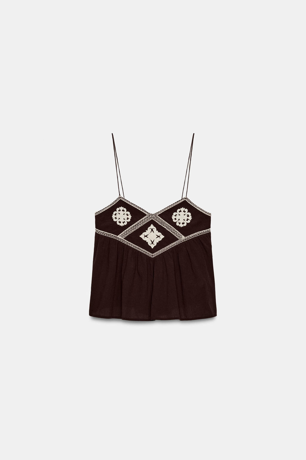 TOP TIRANTES BORDADOS / Marr?n