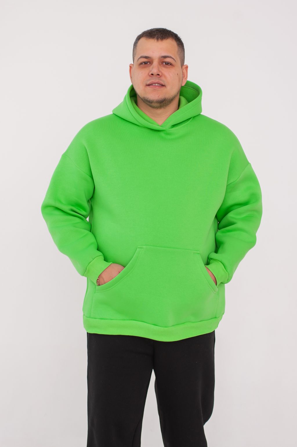 Толстовка мужская Худи салатовый начес - Марлен фото 5