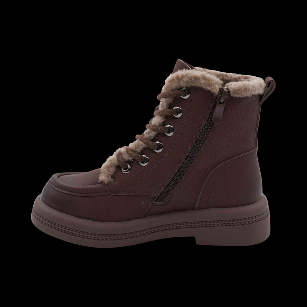 Ботинки из натуральной кожи на меху P-ML01-5 коричневые - Sport фото 3