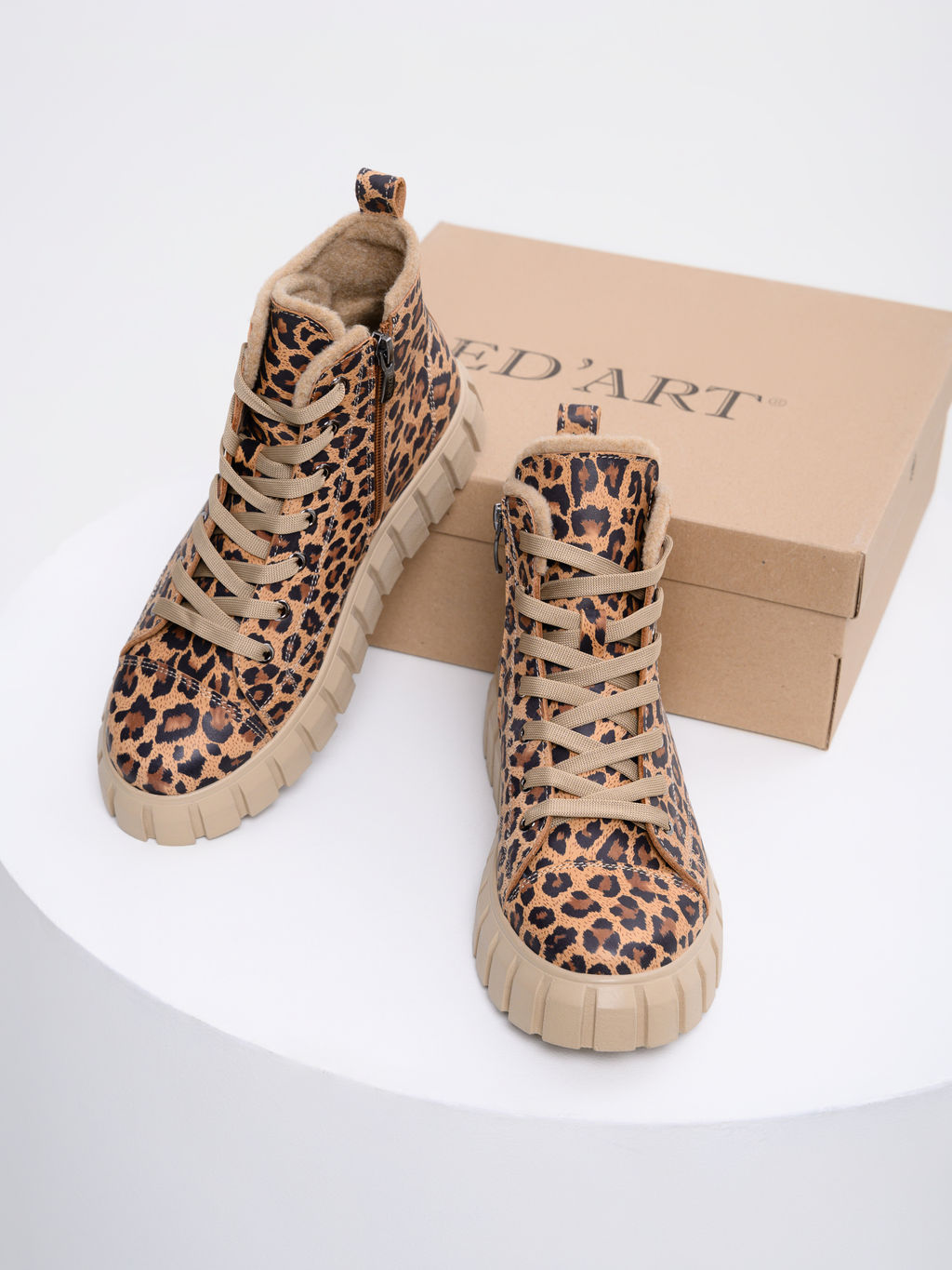 Ботинки 217.91505be.Коричневый леопард/мех