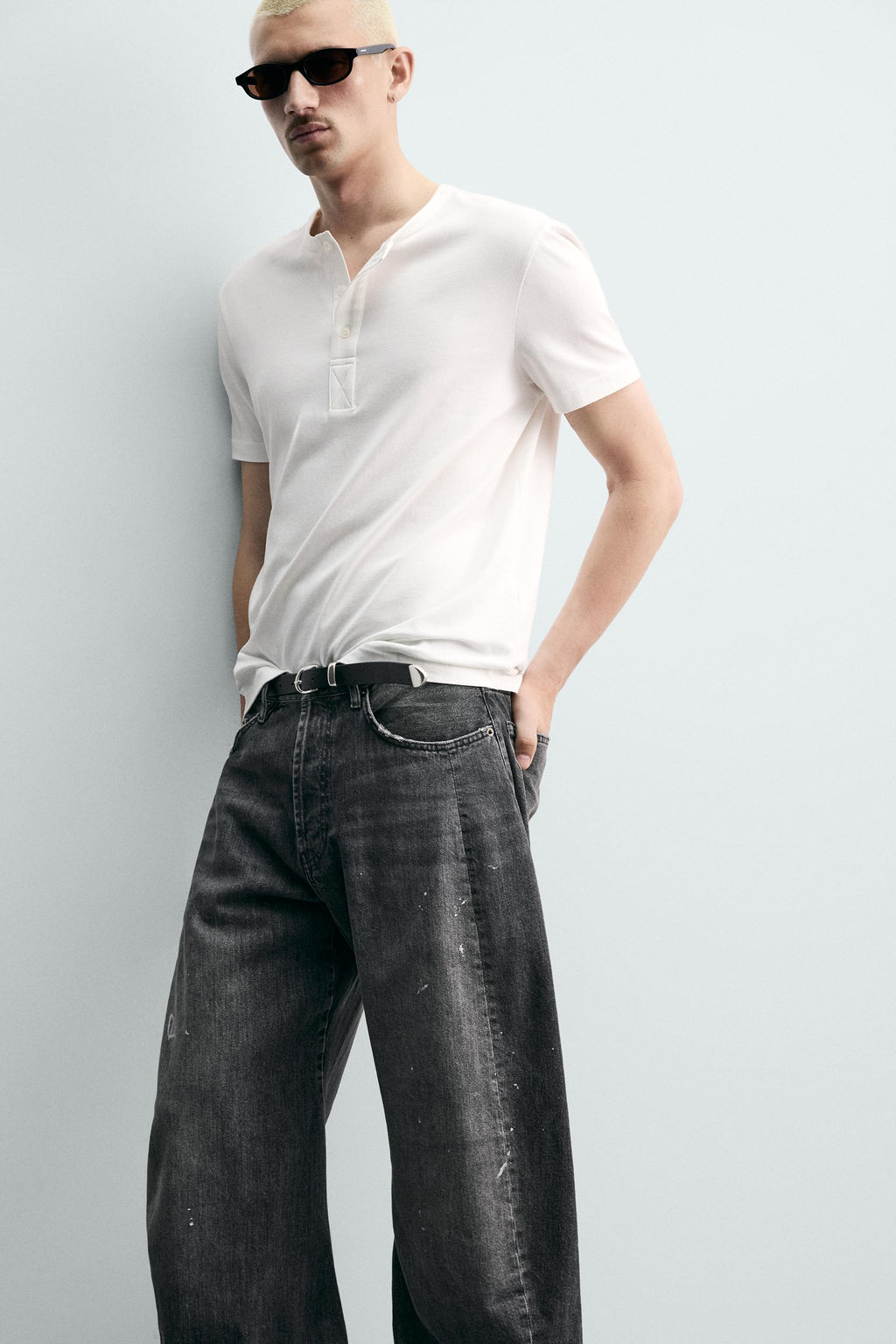 JEANS BARREL FIT COSTURAS GIRADAS / Carb?n - Zara фото 6