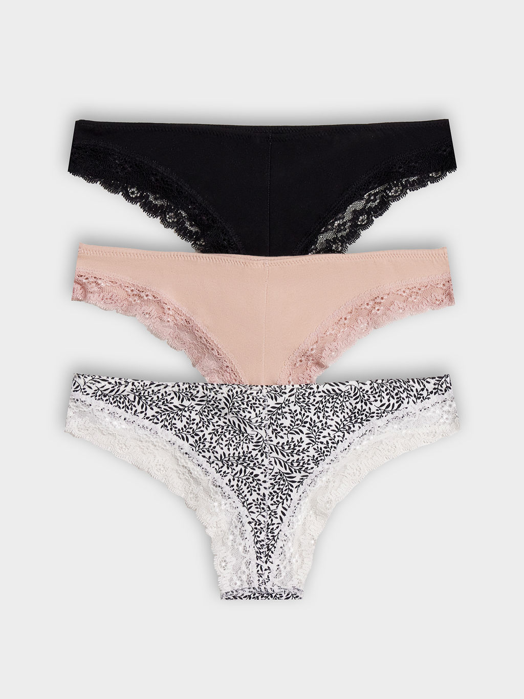 Цена за 2 штуки! Трусы женские бразилиана мльтипак (3ШТ.) молочные с веточками - Mark formelle фото 9