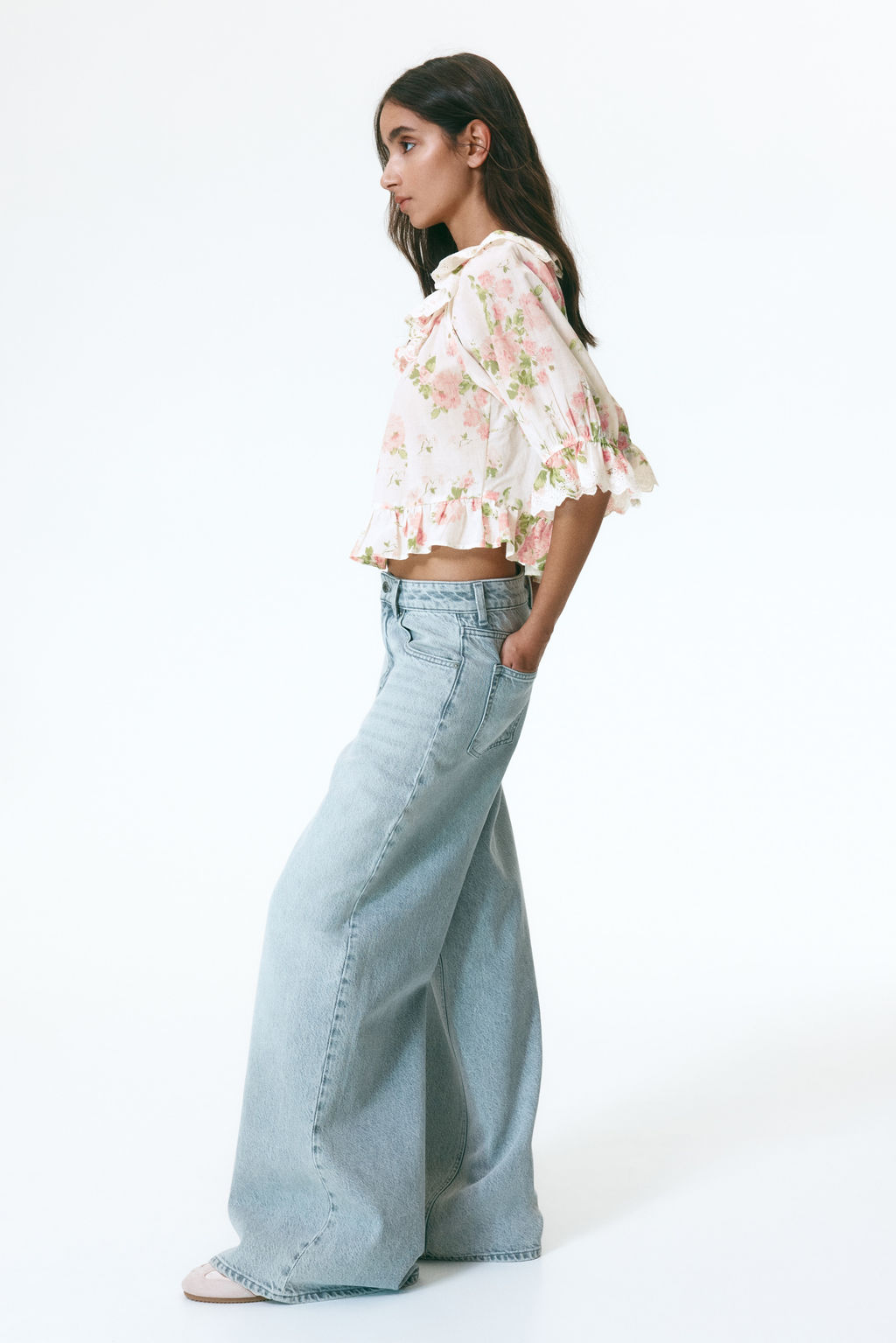Blusa de algod?n con bordado ingl?s - H&m фото 7