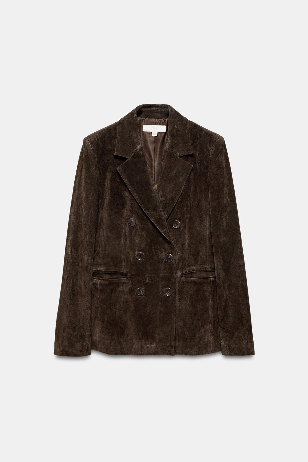 DOUBLE-BREASTED 100% LEATHER SUEDE BLAZER - Zara фото 18
