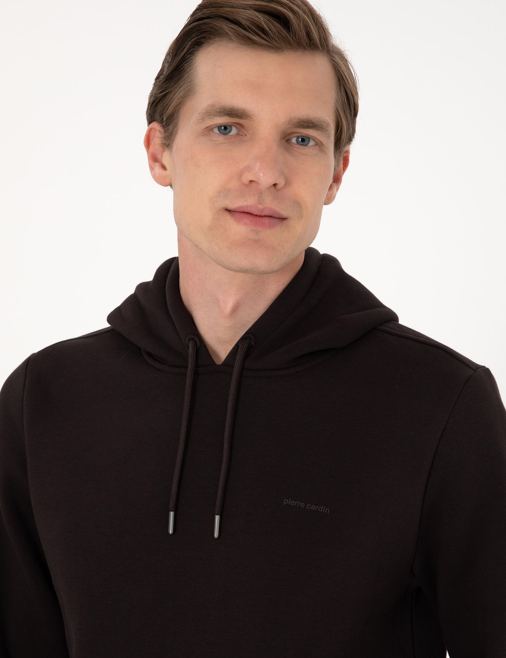 Koyu Kahverengi 2 _plik Regular Fit __i Polarl_ Kap__onlu Basic Sweatshirt
