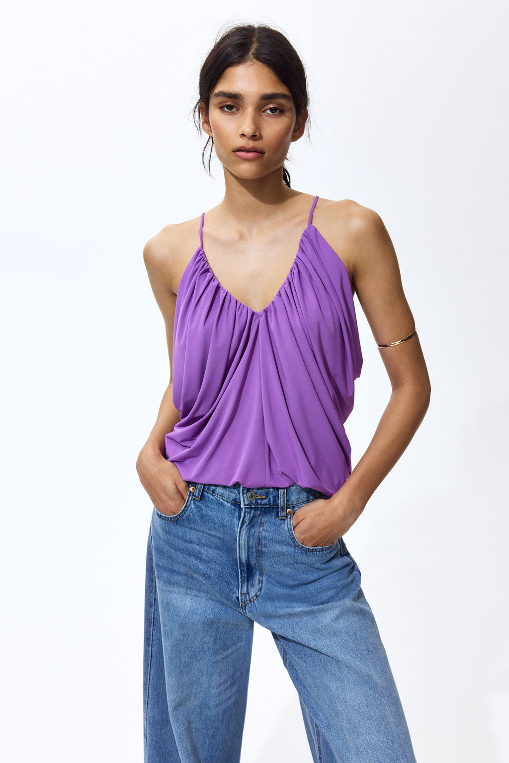 Top drapeado con tirantes espagueti - H&m фото 3