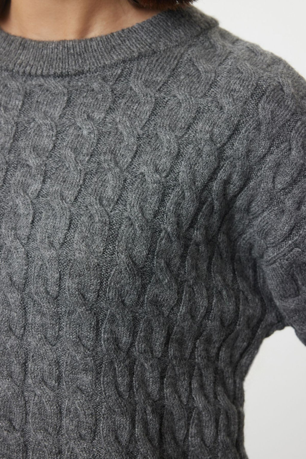 Antrasit More Sustainable Yumusak Dokulu Basic Triko Kazak TWOAW25KZ00334 - Trendyolmilla фото 4