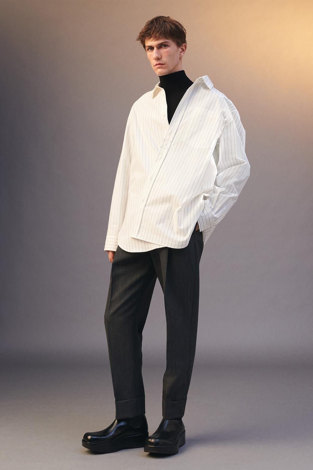 LIMITED EDITION CROSSED STRIPE SHIRT - Zara фото 2