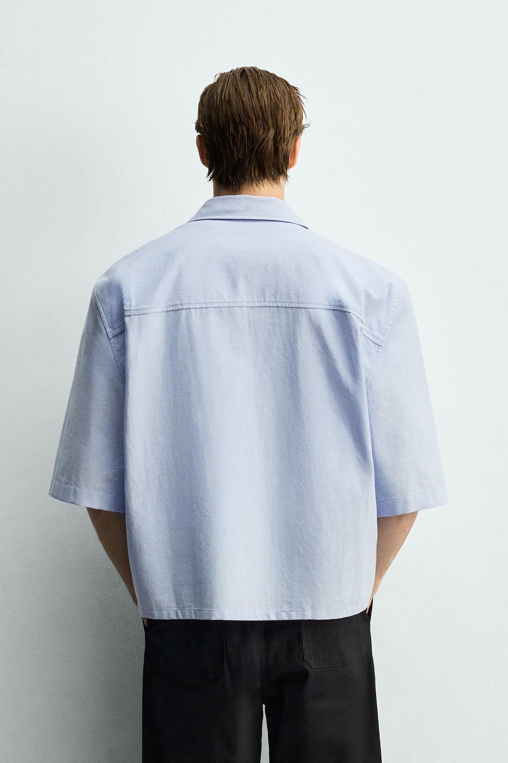 CAMISA BOXY FIT BOLSILLO / Celeste - Zara фото 3