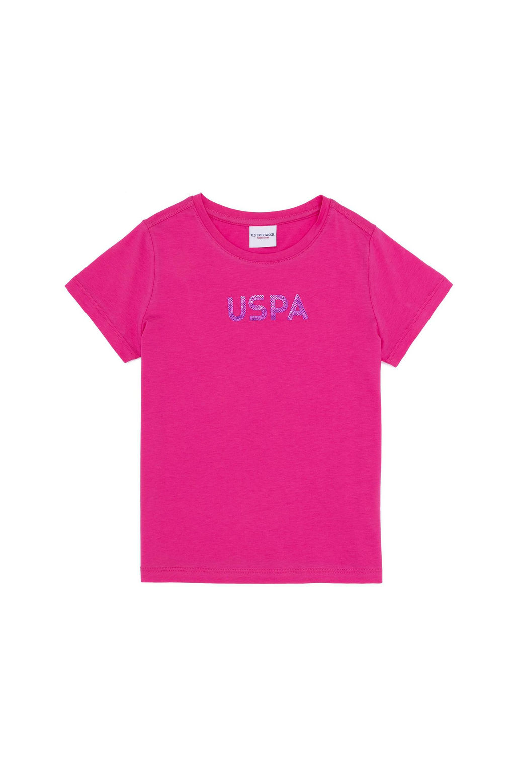 Футболка цвета фуксии с круглым вырезом для девочек - U.s. polo assn фото 4