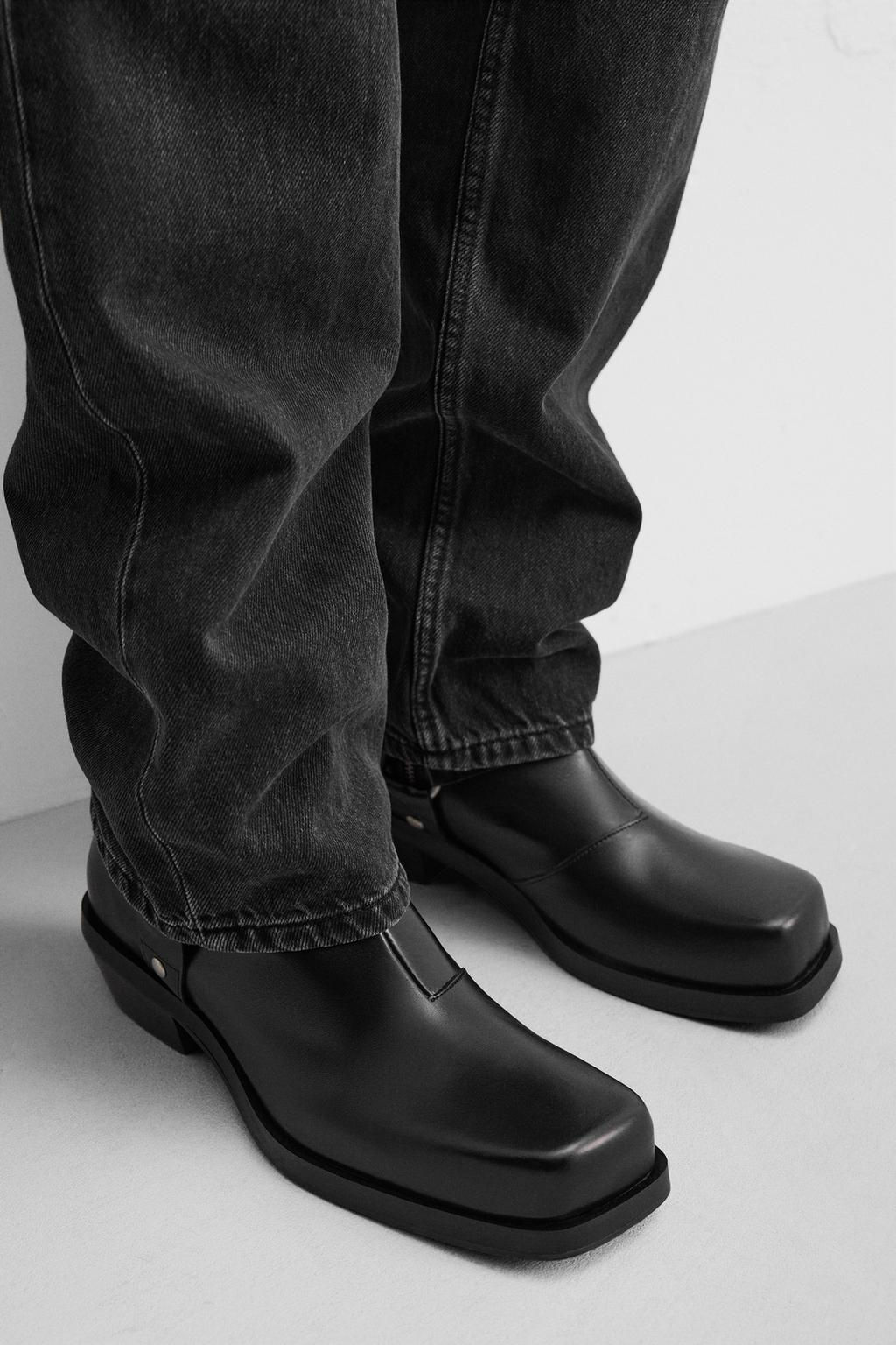 LEATHER HARNESS BOOTS - Zara фото 4