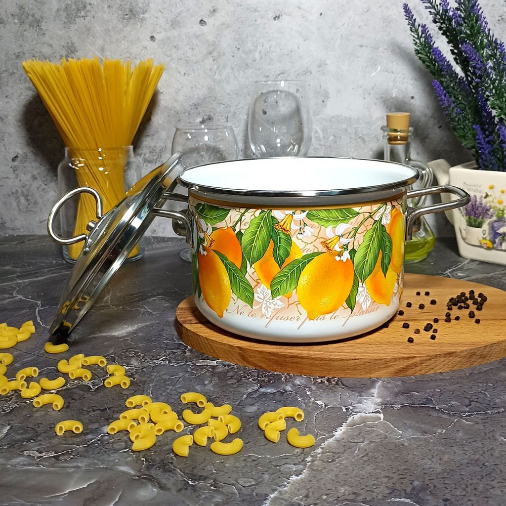 Кастрюля 4,0л цил. Лимон/Limon 1SD205S белосн.