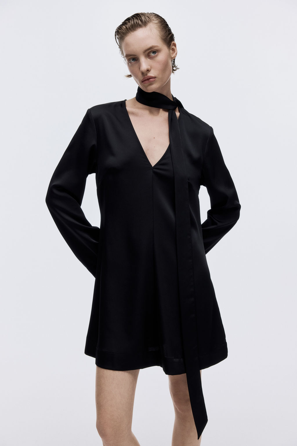 Vestido de sat?n con fular - H&m фото 3